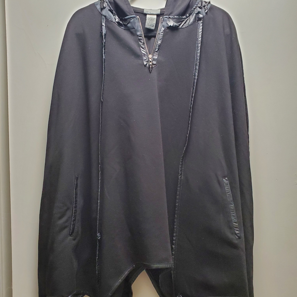 Black Hooded Raincoat with Soft Lining